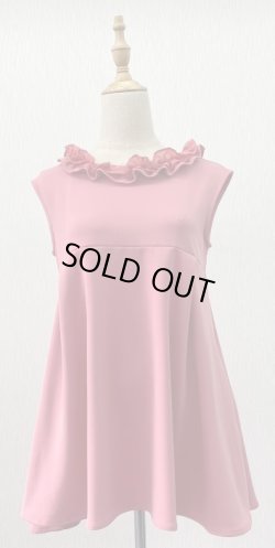 画像1: ピンクフリルノースリトップス《ピンク》《サンプル品》Toilette（トワレ）] 