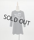 Happy iconイラストTシャツ（七分袖チュニック）《黒》[Toilette（トワレ）]