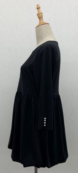 画像2: 黒チュニック2点セット[Toilette（トワレ）]