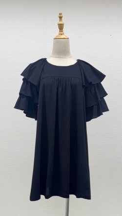 画像1: ☆お袖がティアードチュニック☆《黒》[Toilette（トワレ）] 