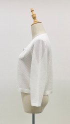 他の写真1: メッシュ7分袖カーディガン《オフ》[Toilette（トワレ）]