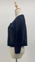 他の写真1: メッシュ7分袖カーディガン《黒》[Toilette（トワレ）]