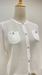 他の写真3: メッシュ7分袖カーディガン《オフ》[Toilette（トワレ）]
