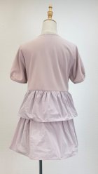 他の写真2: 異素材ドッキング、ティアードチュニック《サンプル品》《ピンク》[Toilette（トワレ）]