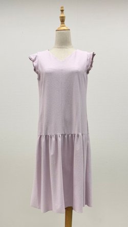 画像1: フリル袖、ワンピース《サンプル品》《ピンク》[Toilette（トワレ）]